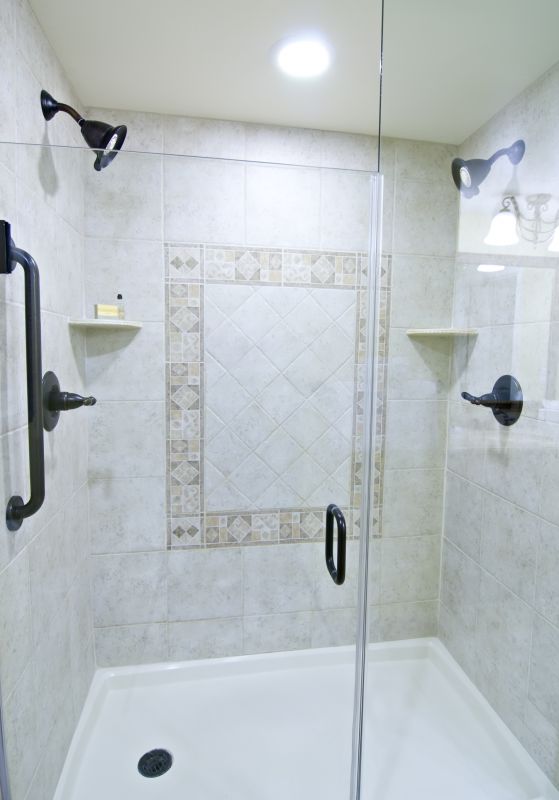 Modern Shower with Sliding Glass Doors