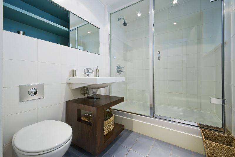 Contemporary Shower with Glass Panels
